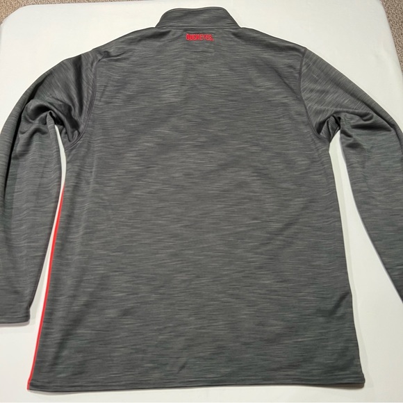 OHIO STATE varsity authentic apparel long sleeve grey zip up shirt size M - Picture 2 of 9